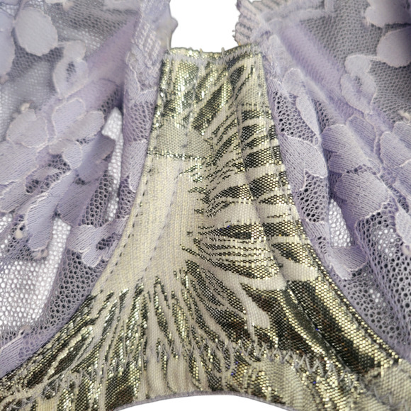 Victoria's Secret Dream Angels Sheer Bra 34DD Purple Lace Rhinestone Luxury - Picture 6 of 10